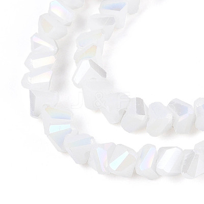 Electroplate Opaque Glass Beads Strands GLAA-N022-4mm-03-1