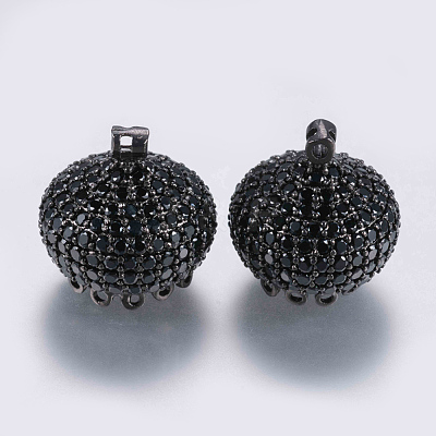 Brass Micro Pave Cubic Zirconia Pendants ZIRC-G132-48B-1