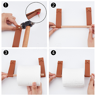 Rectangle PU Leather Drawer Handles AJEW-GA0004-06-1