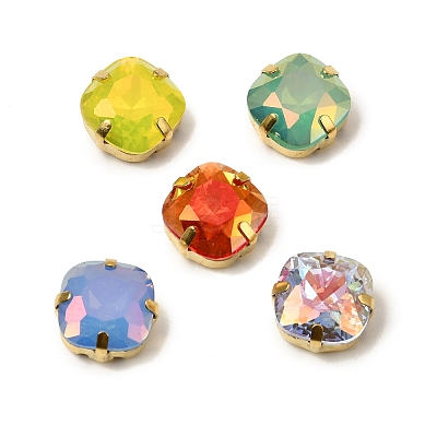 Square Opal Sew On Rhinestones RGLA-G024-07B-G-1