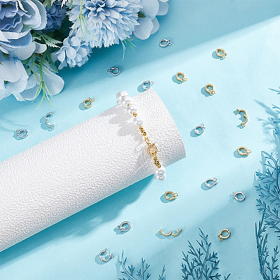 20Pcs 2 Colors Brass Fold Over Clasps KK-UN0005-86-1