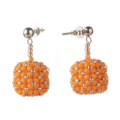 TOHO Japanese Seed Beads Dangle Stud Earrings EJEW-JE04762-03-1