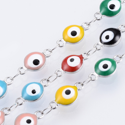 304 Stainless Steel Enamel Link Chains CHS-Q003-01-1
