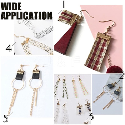 Silver Color Plated Brass Ribbon Crimp Ends J0JMT-S-NF-1