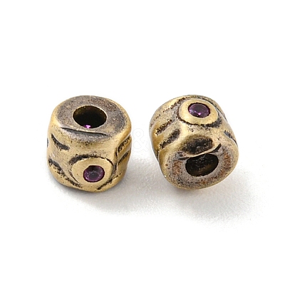 Rack Plating Brass Micro Pave Cubic Zirconia Beads KK-C038-09AG-1