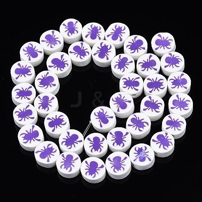 Handmade Polymer Clay Bead Strands X-CLAY-S096-037-1