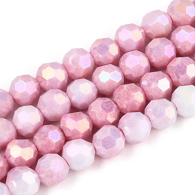 Anti-Tarnish Electroplate Glass Beads Strands EGLA-T021-6mm-15-04-1