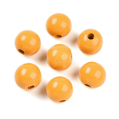 Painted Natural Wood Beads WOOD-A018-16mm-17-1