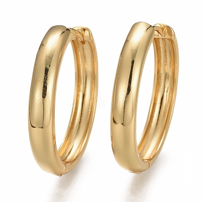 Brass Huggie Hoop Earrings EJEW-F260-01A-G-1
