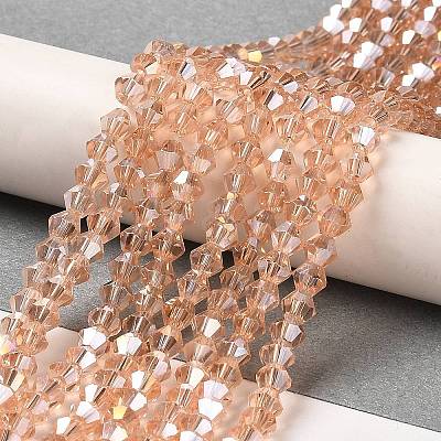 Transparent Electroplate Glass Beads Strands GLAA-F029-2mm-A15-1
