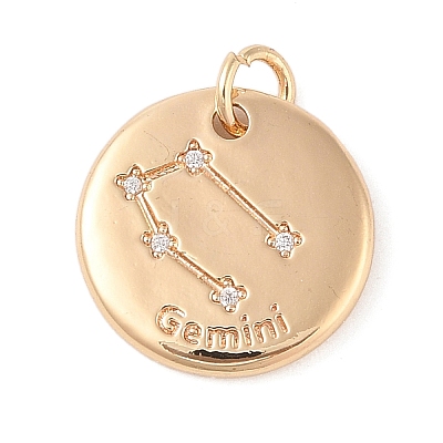 Brass with Clear Cubic Zirconia Pendants LS-KK-N256-24C-G-1