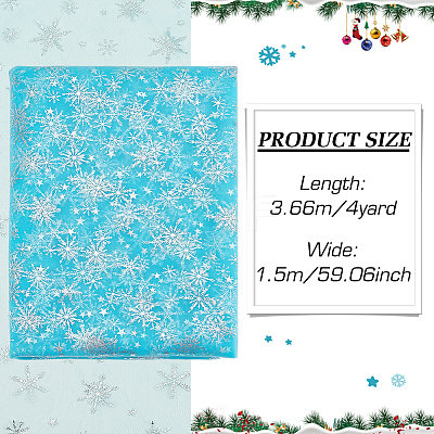 Snowflake Pattern Nylon Fabric DIY-WH0084-85C-1