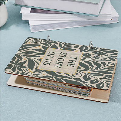 Wooden 2-Ring Loose Leaf Binder Postcard Phote Album Cover DIY-WH0547-065-1