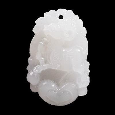 Natural White Jade Carved Pendants G-S384-01H-1