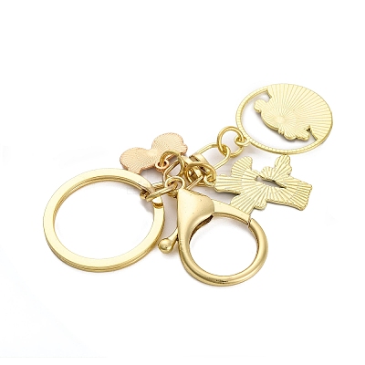 Rack Plating Panda Zinc Alloy Enamel Pendant Keychain KEYC-G064-01B-1