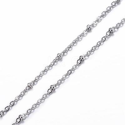 Tarnish Resistant 304 Stainless Steel Cable Chain Necklaces NJEW-P147-06P-1