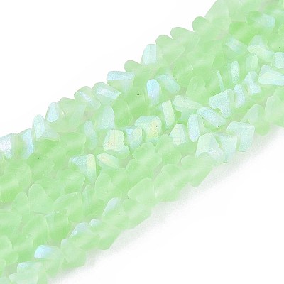 Frosted Transparent Glass Beads Strands GLAA-N054-4mm-07-1