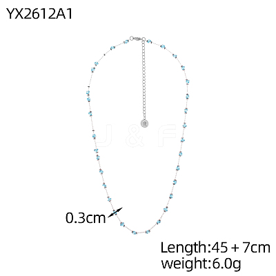 304 Stainless Steel & Cubic Zirconia Link Chain Necklaces for Women STAS-OY015-59G-1