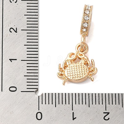 Rack Plating Alloy Rhinestone European Dangle Charms PALLOY-S189-38G-01-1