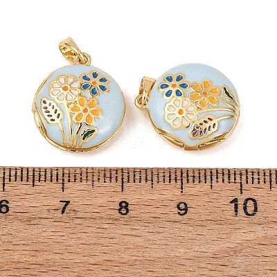 Brass Enamel Locket Pendants X-KK-G543-01G-02-1