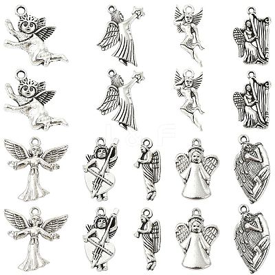 45Pcs 9 Styles Tibetan Style Alloy Pendants FIND-CJ0005-73-1