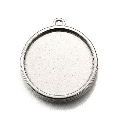 304 Stainless Steel Pendant Cabochon Settings STAS-S181-02P-F-1
