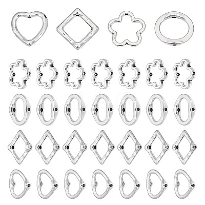 120Pcs 4 Styles Tibetan Style Alloy Bead Frame FIND-ME0002-39-1