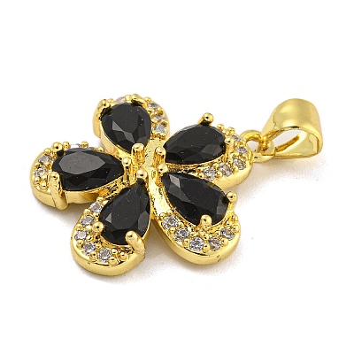 Rack Plating Brass Micro Pave Cubic Zirconia Pendants KK-G513-93G-03-1