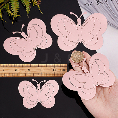 3Sets 3D Butterfly PVC Mirrors Wall Stickers DIY-CN0001-85A-1