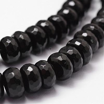 Natural Black Onyx Beads Strands G-P161-23-6x3mm-1