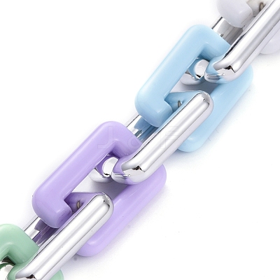 Handmade Opaque Acrylic Boston Chains AJEW-JB00636-1