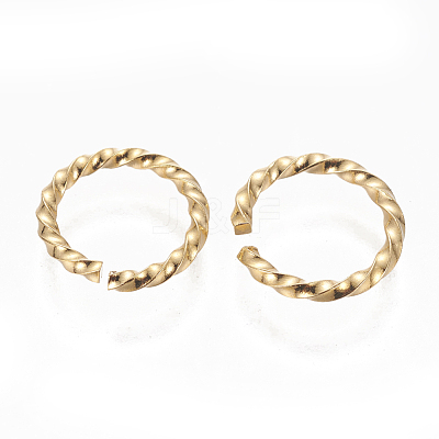304 Stainless Steel Twisted Open Jump Rings STAS-L233-008D-G-1