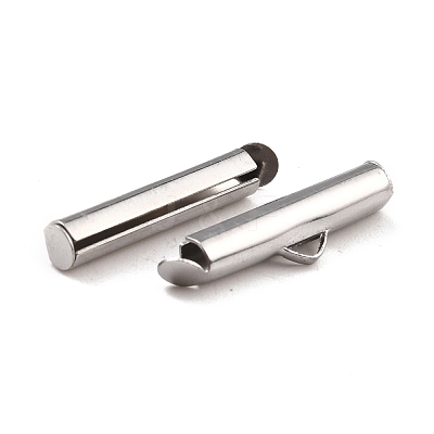 Non-Tarnish 304 Stainless Steel Slide On End Clasp Tubes STAS-C044-08B-P-1