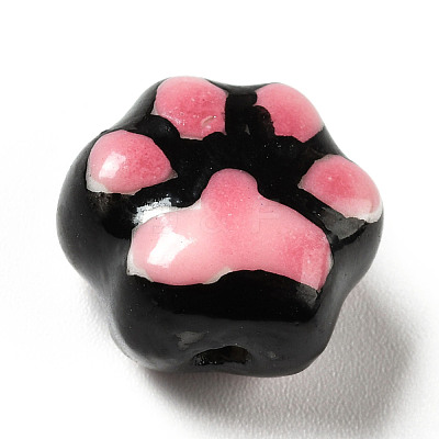 Handmade Printed Porcelain Beads PORC-F005-02B-1