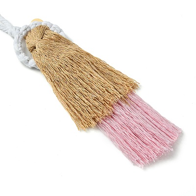 Handmade Macrame Cotton Angel Hanging Ornaments HJEW-JM02711-02-1
