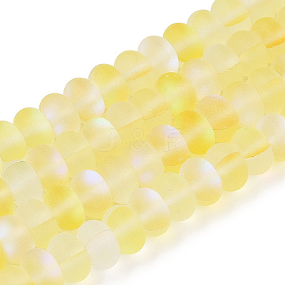 Frosted Transparent Glass Beads Strands FGLA-M002-01H-1