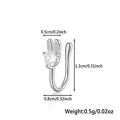 S925 Silver Flower Butterfly Rabbit Star Nose Clip Fashion Jewelry MA2524-12-1