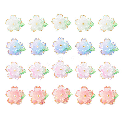 20Pcs 4 Colors Transparent Acrylic Pendants PALLOY-TA00287-S-1