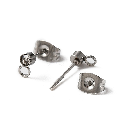 304 Stainless Steel Stud Earrings Findings LS-STAS-WH0029-44A-P-1