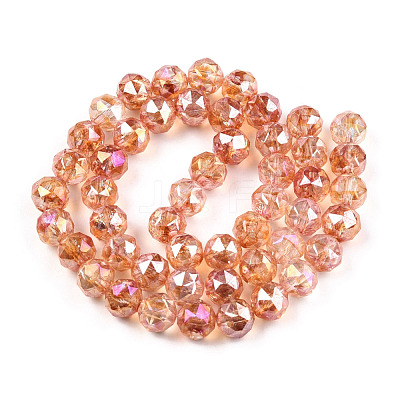 Transparent Electroplate Glass Beads Strands EGLA-N006-077H-1