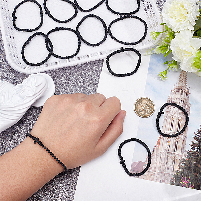 12Pcs Adjustable Polyester Braided Bead Bracelets for Men Women BJEW-HY0002-70B-1