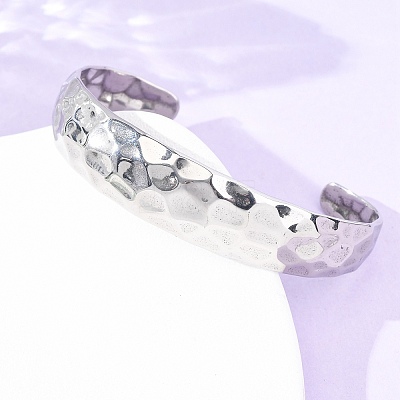 316 Surgical Stainless Steel Cuff Bangles BJEW-C142-04P-1