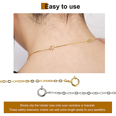 6Pcs 6 Style 925 Sterling Silver Chain Extender FIND-SC0001-62-1