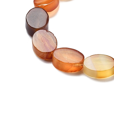 Natural Dyed & Heated Red Agate Beads Strands G-P559-B01-01-1