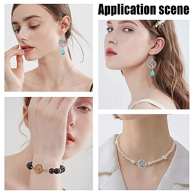 72Pcs 18 Styles Tibetan Style Alloy Connector Charms FIND-SC0003-34-1