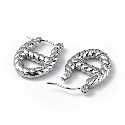Non-Tarnish 304 Stainless Steel Oval Hoop Earrings for Women EJEW-I284-20P-1
