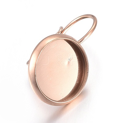 Ion Plating(IP) Stainless Steel Leverback Earring Settings STAS-L211-08B-RG-1