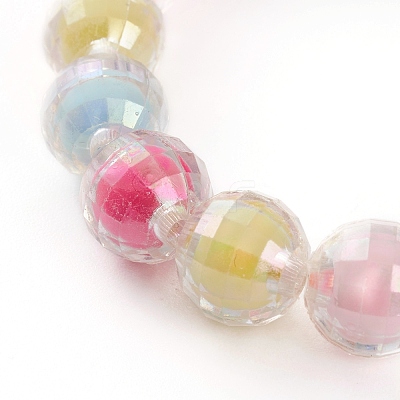 Transparent Acrylic Beads Stretch Bracelets for Kids BJEW-JB05862-1