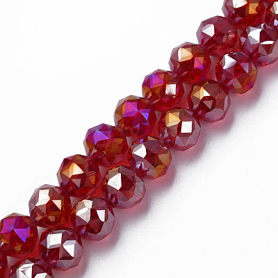 Electroplate Transparent Glass Beads Strands EGLA-N002-34B-C11-1