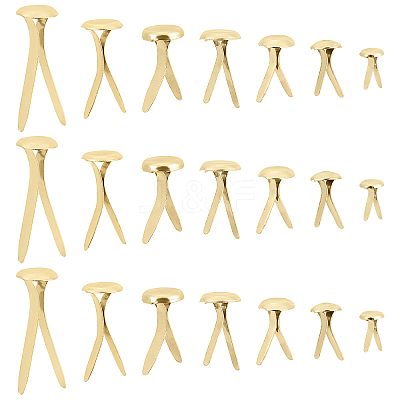 350Pcs 7 Styles Iron Brads IFIN-GF0001-29G-1